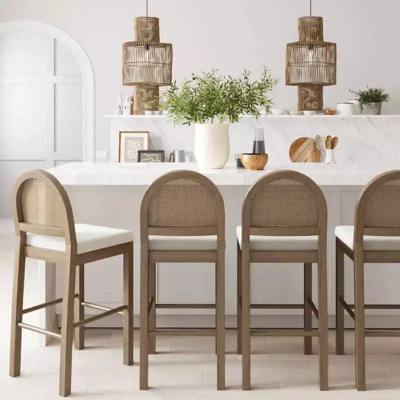 Sgabello da bar Boucle ad altezza bancone, multicolore, set da 4