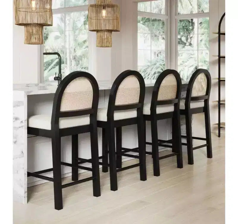 Sgabello da bar Boucle ad altezza bancone, multicolore, set da 4