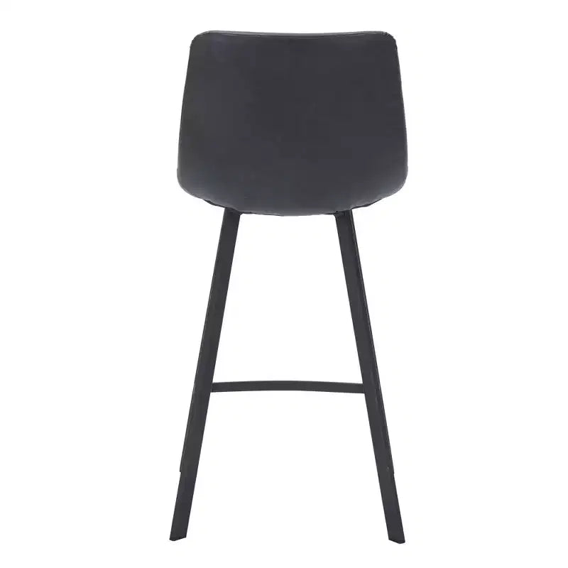 Sgabello da bancone – pelle PU, schienale basso, base in acciaio inossidabile, 1 posto