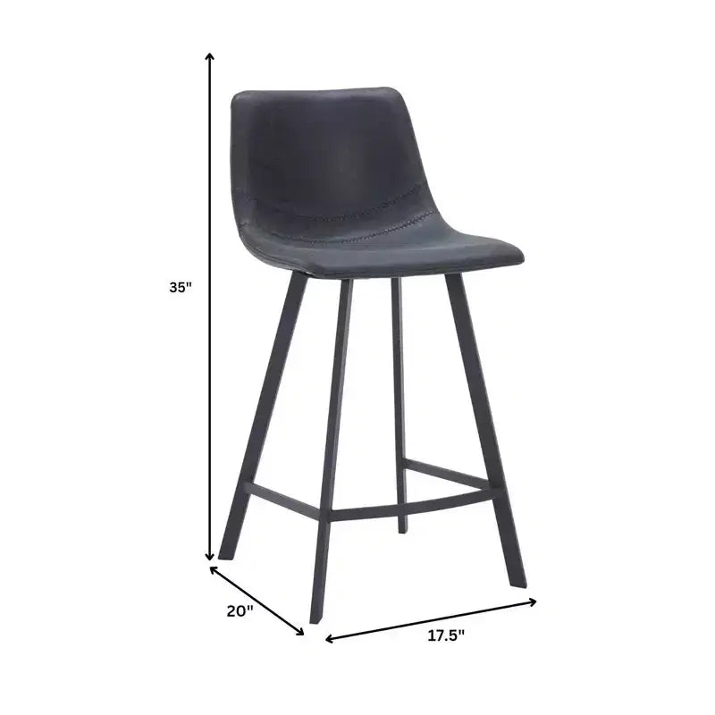 Sgabello da bancone – pelle PU, schienale basso, base in acciaio inossidabile, 1 posto
