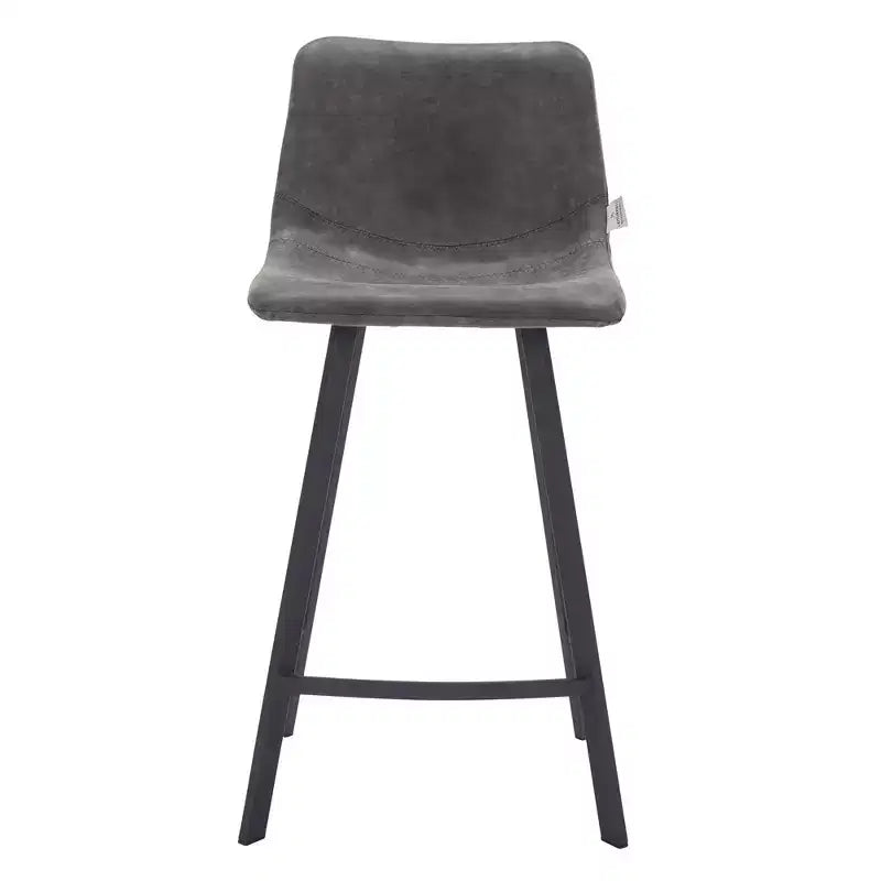 Sgabello da bancone – pelle PU, schienale basso, base in acciaio inossidabile, 1 posto