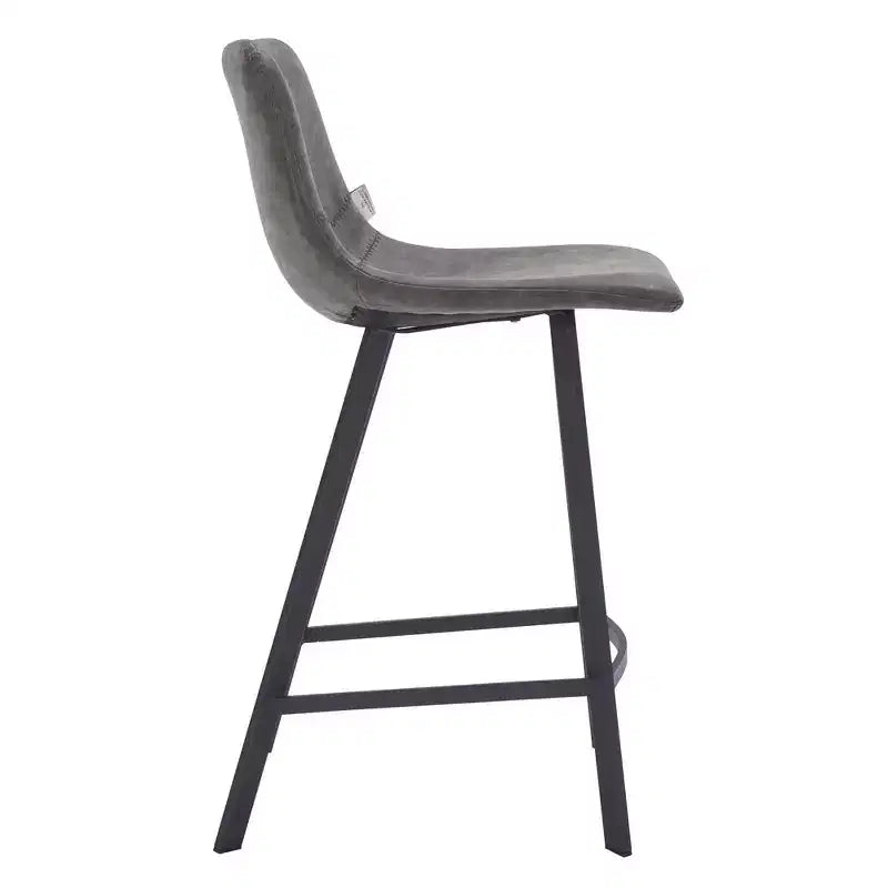 Sgabello da bancone – pelle PU, schienale basso, base in acciaio inossidabile, 1 posto