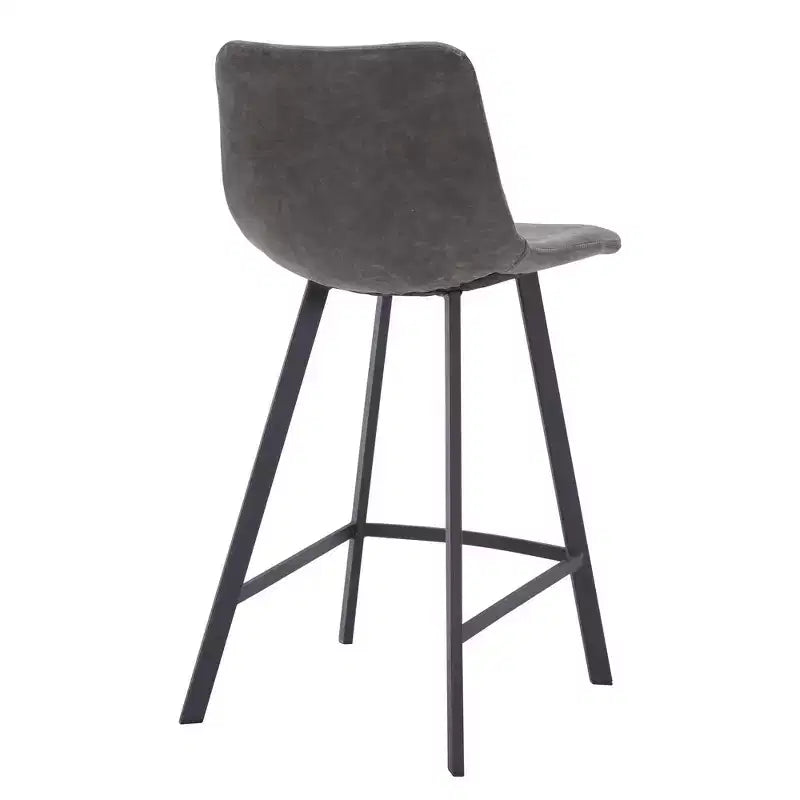 Sgabello da bancone – pelle PU, schienale basso, base in acciaio inossidabile, 1 posto