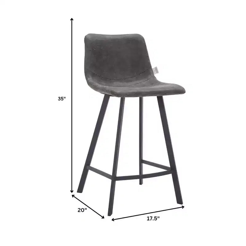 Sgabello da bancone – pelle PU, schienale basso, base in acciaio inossidabile, 1 posto