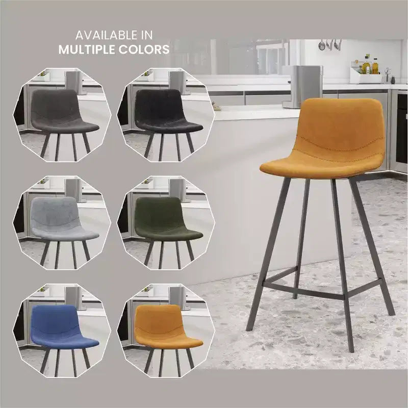 Sgabello da bancone – pelle PU, schienale basso, base in acciaio inossidabile, 1 posto
