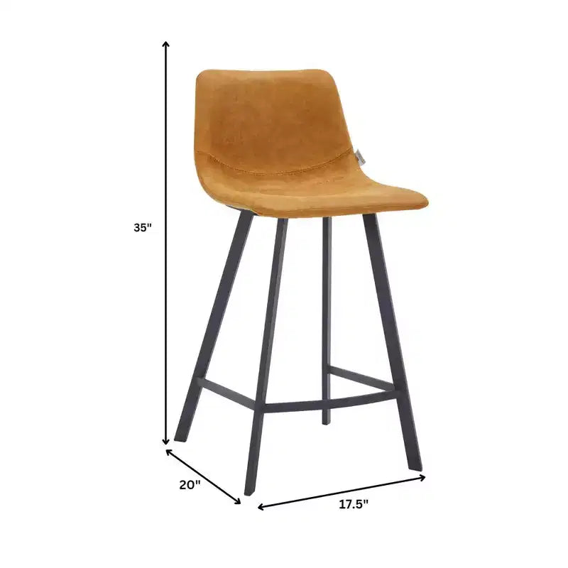 Sgabello da bancone – pelle PU, schienale basso, base in acciaio inossidabile, 1 posto