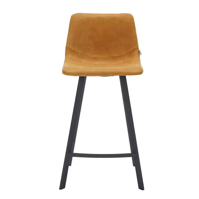 Sgabello da bancone – pelle PU, schienale basso, base in acciaio inossidabile, 1 posto