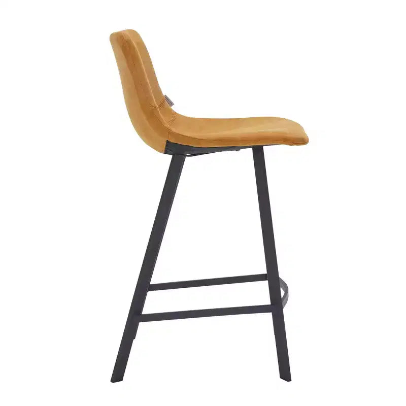 Sgabello da bancone – pelle PU, schienale basso, base in acciaio inossidabile, 1 posto
