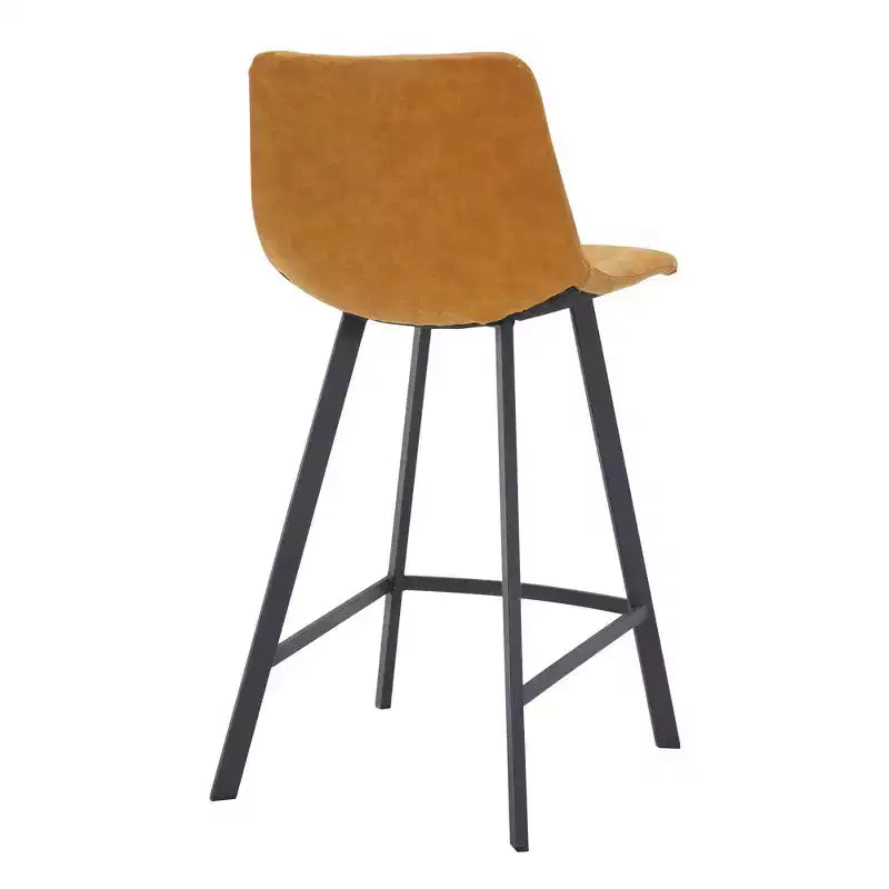 Sgabello da bancone – pelle PU, schienale basso, base in acciaio inossidabile, 1 posto