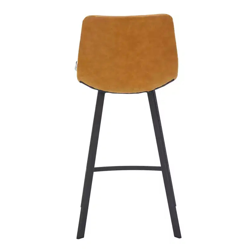 Sgabello da bancone – pelle PU, schienale basso, base in acciaio inossidabile, 1 posto