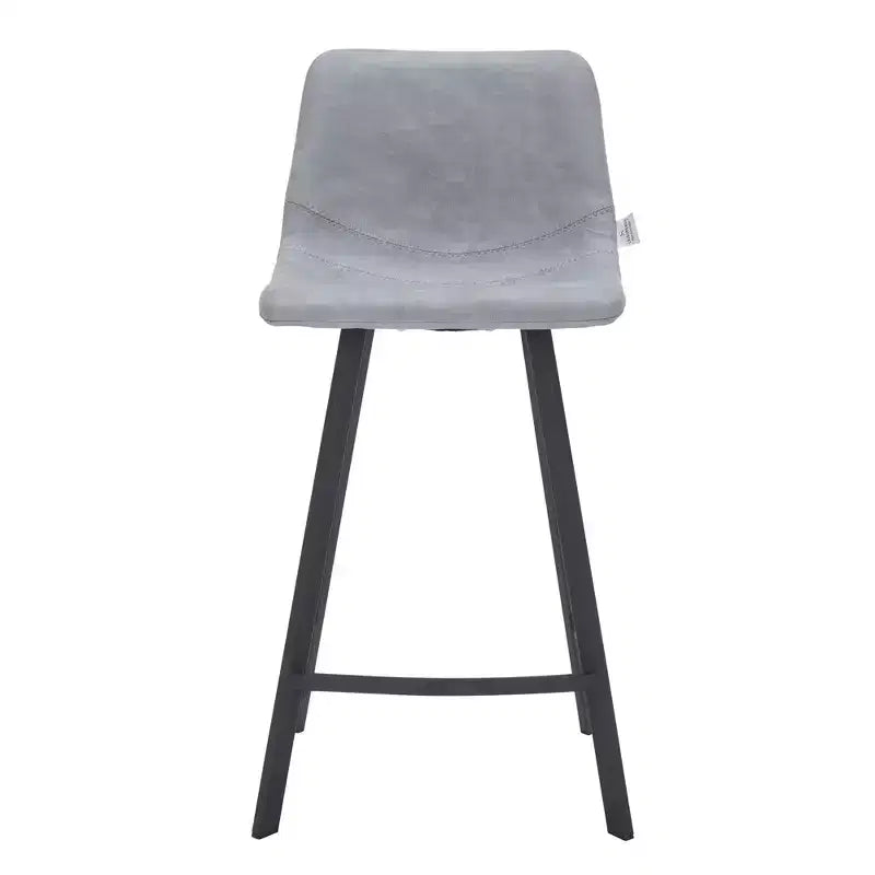 Sgabello da bancone – pelle PU, schienale basso, base in acciaio inossidabile, 1 posto
