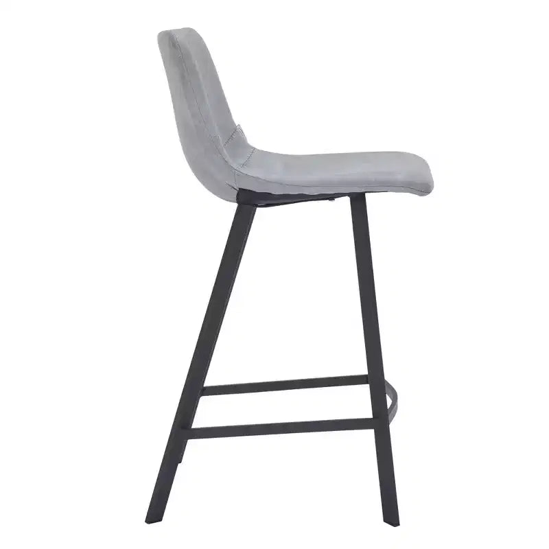 Sgabello da bancone – pelle PU, schienale basso, base in acciaio inossidabile, 1 posto