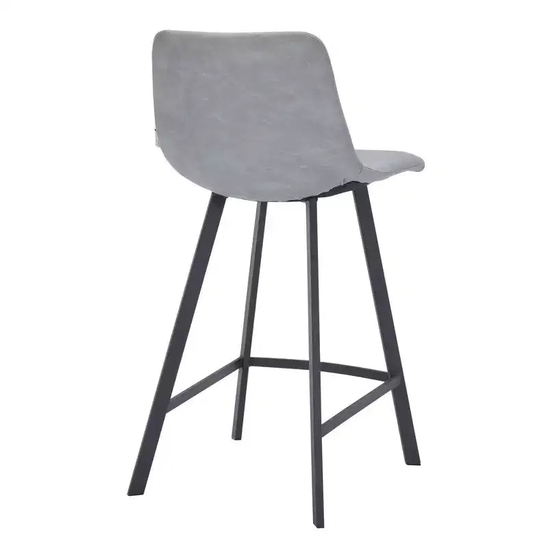 Sgabello da bancone – pelle PU, schienale basso, base in acciaio inossidabile, 1 posto