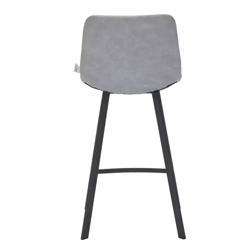Sgabello da bancone – pelle PU, schienale basso, base in acciaio inossidabile, 1 posto