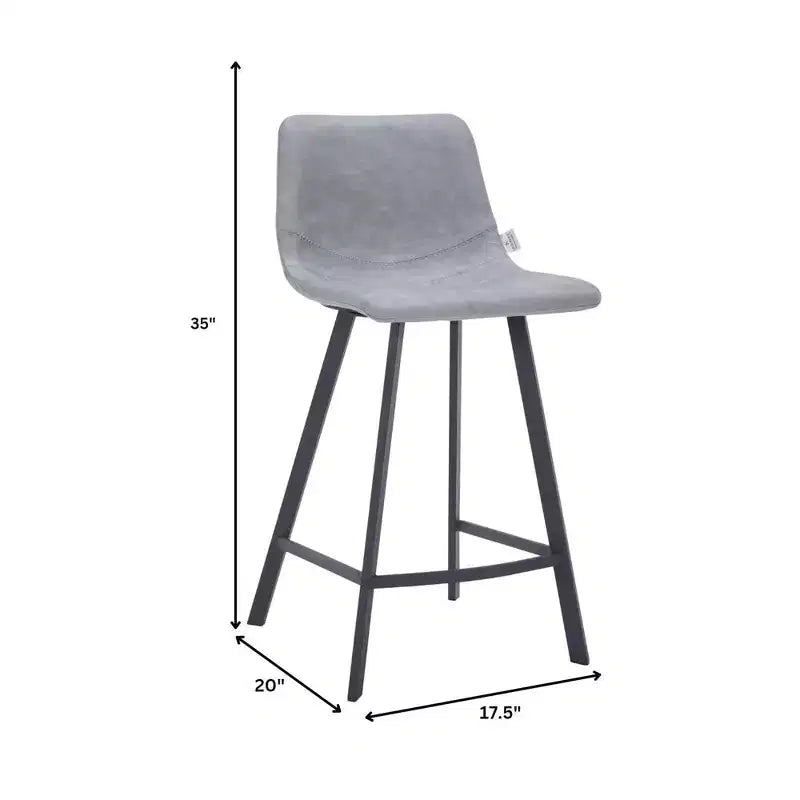 Sgabello da bancone – pelle PU, schienale basso, base in acciaio inossidabile, 1 posto