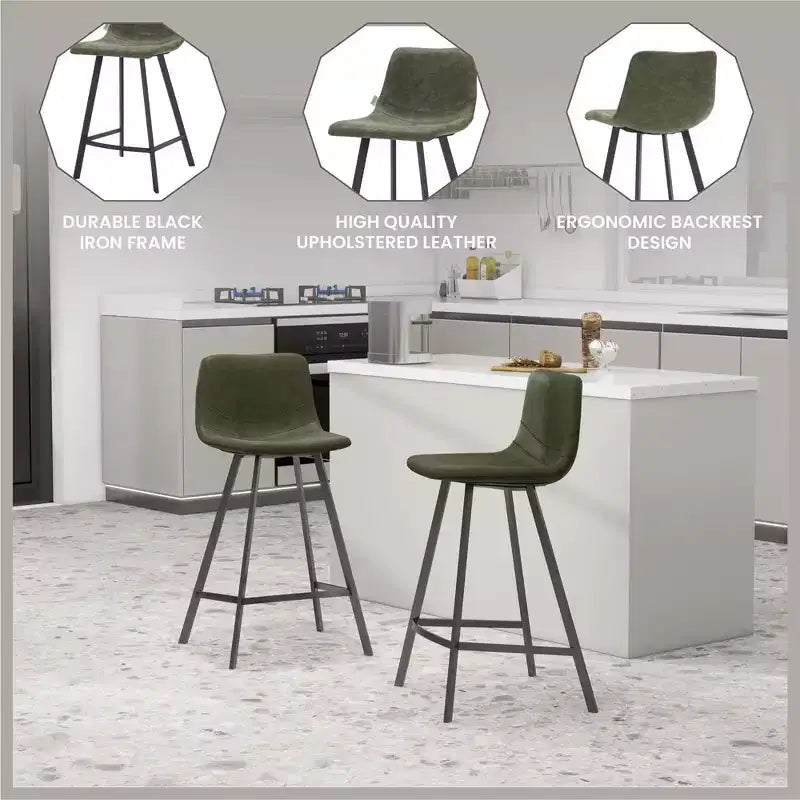 Sgabello da bancone – pelle PU, schienale basso, base in acciaio inossidabile, 1 posto