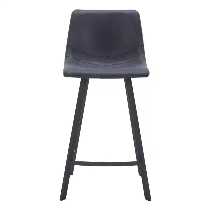 Sgabello da bancone – pelle PU, schienale basso, base in acciaio inossidabile, 1 posto