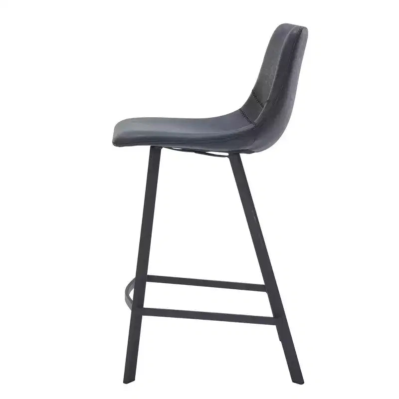 Sgabello da bancone – pelle PU, schienale basso, base in acciaio inossidabile, 1 posto