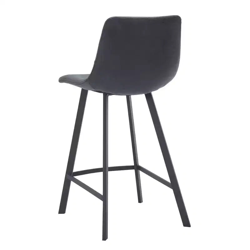 Sgabello da bancone – pelle PU, schienale basso, base in acciaio inossidabile, 1 posto