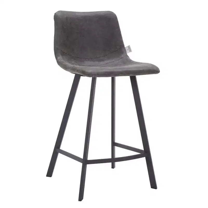 Sgabello da bancone – pelle PU, schienale basso, base in acciaio inossidabile, 1 posto