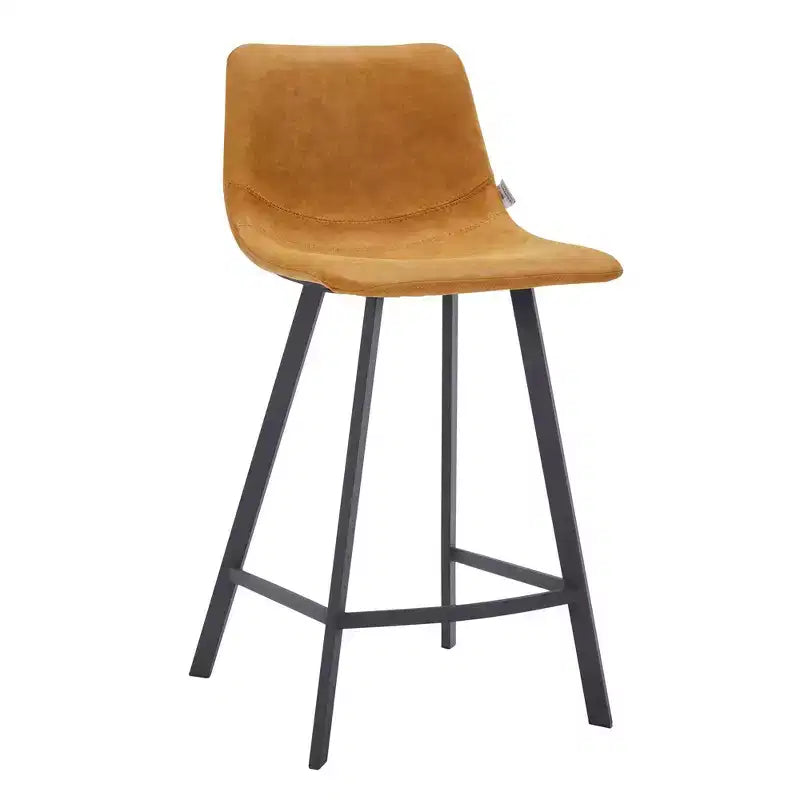 Sgabello da bancone – pelle PU, schienale basso, base in acciaio inossidabile, 1 posto