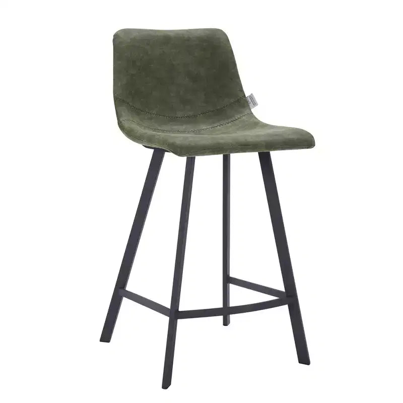 Sgabello da bancone – pelle PU, schienale basso, base in acciaio inossidabile, 1 posto