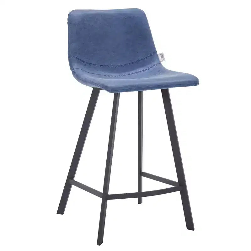 Sgabello da bancone – pelle PU, schienale basso, base in acciaio inossidabile, 1 posto