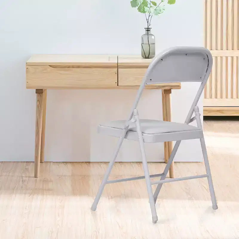 Sedia pieghevole imbottita bianca, pelle PU, set da 6