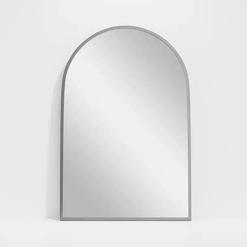 Specchio da parete ad arco nero/oro/argento, cornice in metallo, set da 2