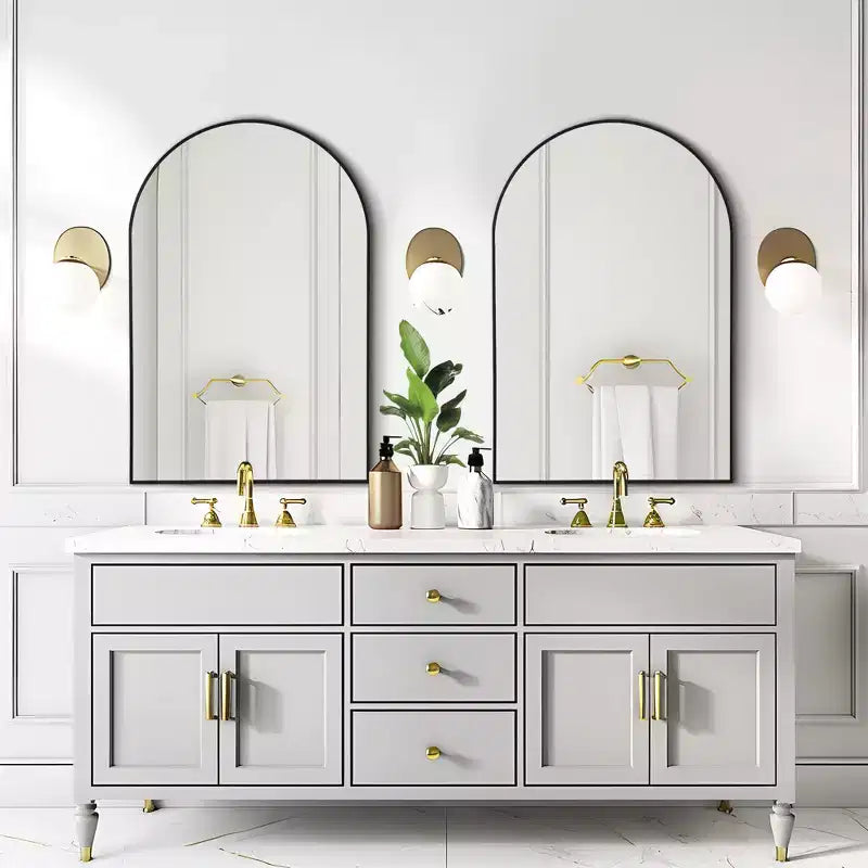 Dovelina Modern Arch Wall Mirrors for Bathroom Vanity Mirror(Set of 2)