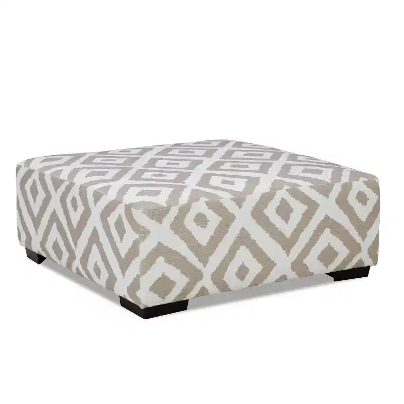 Pouf quadrato imbottito da 104 cm, grigio/marrone chiaro, 1 posto