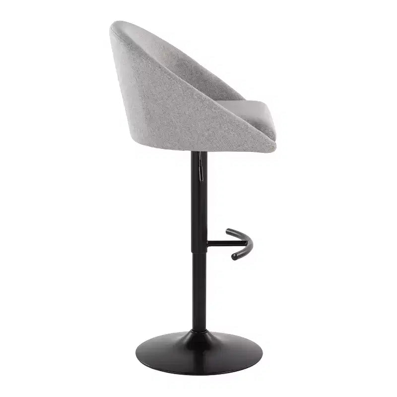 Set di 2 sgabelli da bar alti regolabili – Nero/Oro, Tessuto Crema/Grigio