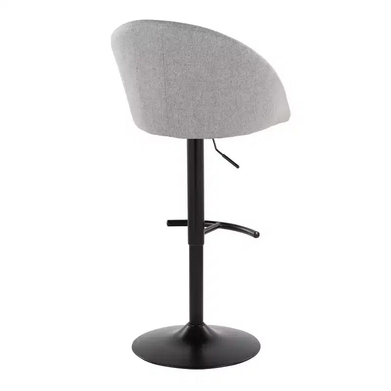 Set di 2 sgabelli da bar alti regolabili – Nero/Oro, Tessuto Crema/Grigio