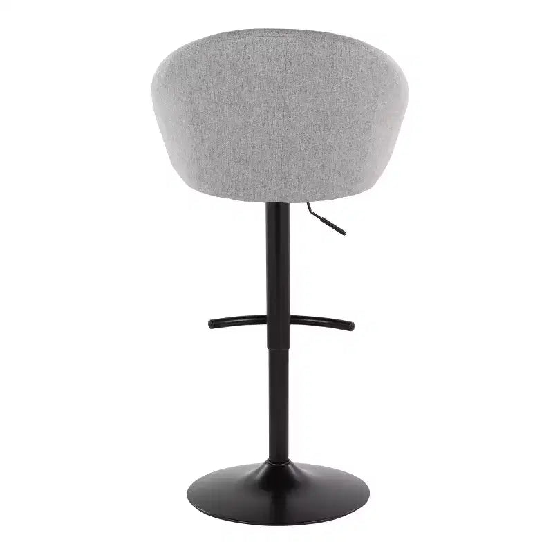Set di 2 sgabelli da bar alti regolabili – Nero/Oro, Tessuto Crema/Grigio