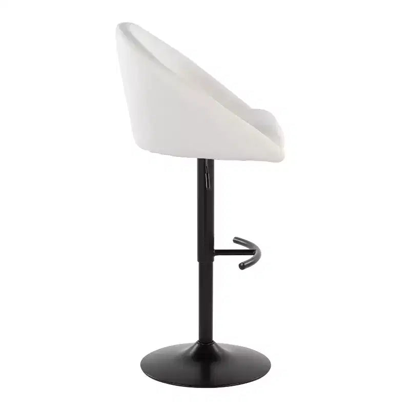 Set di 2 sgabelli da bar alti regolabili – Nero/Oro, Tessuto Crema/Grigio