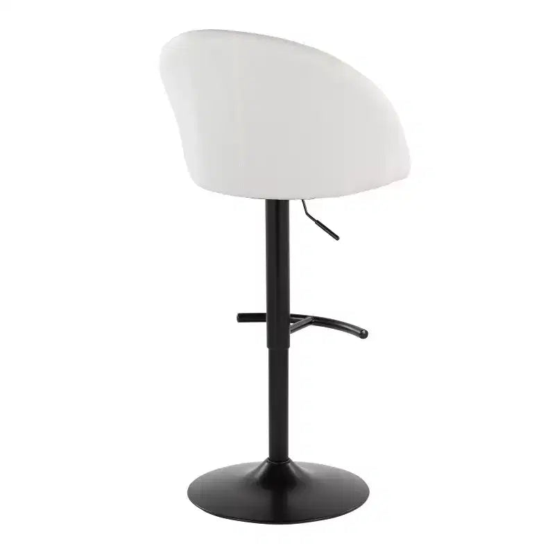 Set di 2 sgabelli da bar alti regolabili – Nero/Oro, Tessuto Crema/Grigio