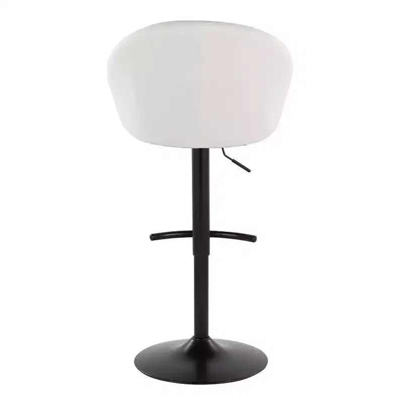 Set di 2 sgabelli da bar alti regolabili – Nero/Oro, Tessuto Crema/Grigio