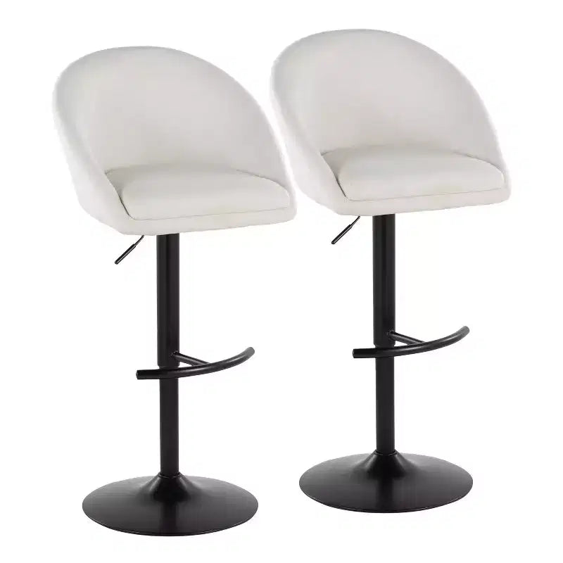 LumiSource Set of 2 Matisse Highback Adjustable Barstools Fabric